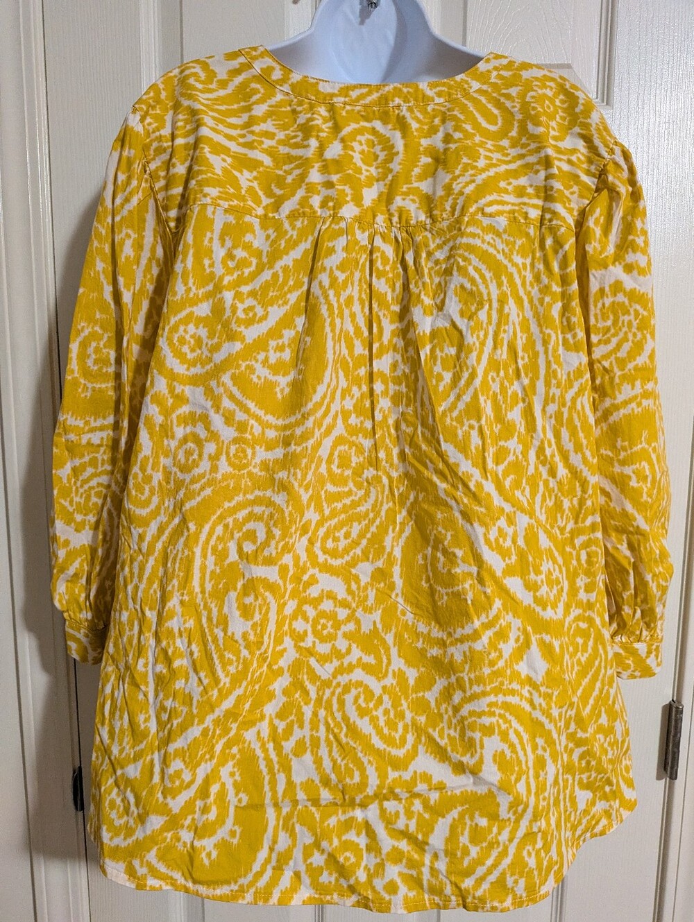 NWT St. John's Bay 3X Yellow White Peasant Blouse - Picture 6 of 6